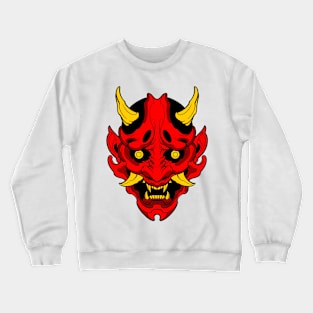 monster oni mask Crewneck Sweatshirt